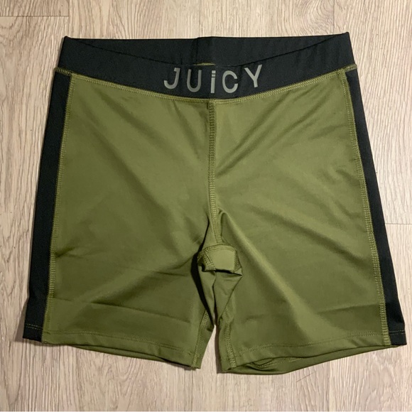 New Juicy Couture Sport Women's Bike Shorts Olive Small - Picture 4 of 7